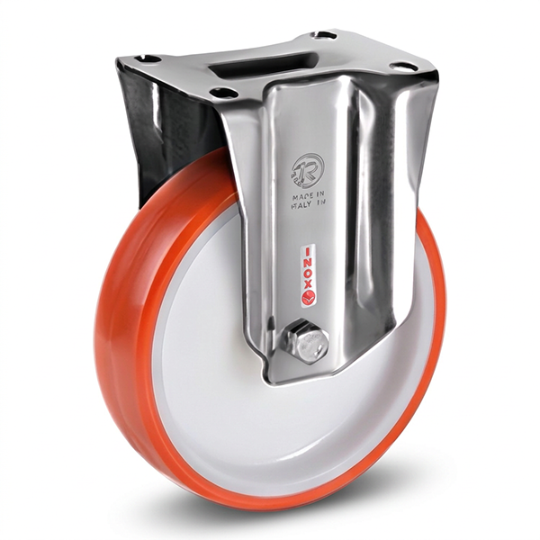 Tellure Rota Ruota Serie 60 in Poliuretano Supporto Fisso INOX - TELLURE ROTA